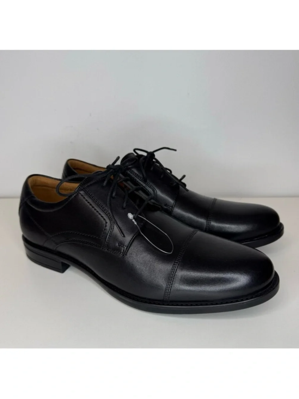Florsheim Black Leather Cap Toe Dress Oxford Comfortech Men’s 11 D NEW